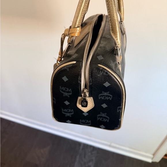 MCM Black and Gold Satchel with Tassel - Picture 4 of 11